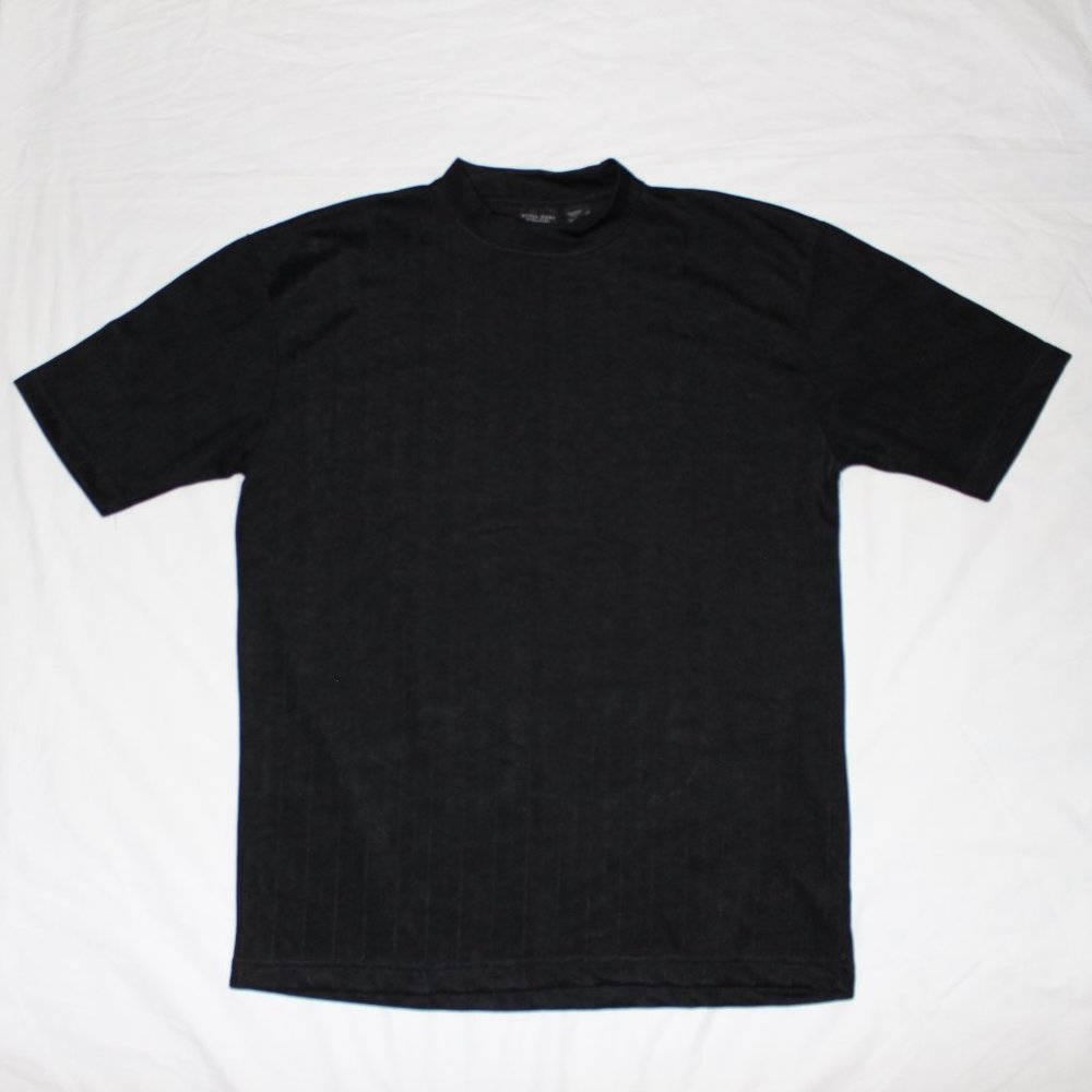 After Dark by Falcon Bay Sweater Size L Black Crew Neck Short Sleeves Light
